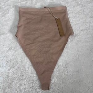 SKIMS High Waist Thong Shapewear Bodysuit in Dusty Rose